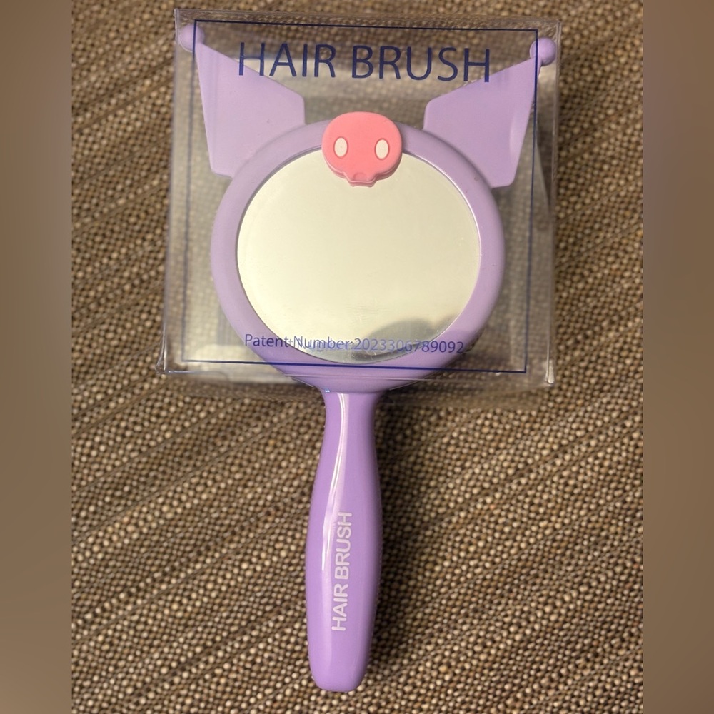 ‘Kuromi’ Purple Hair Brush with Mirror